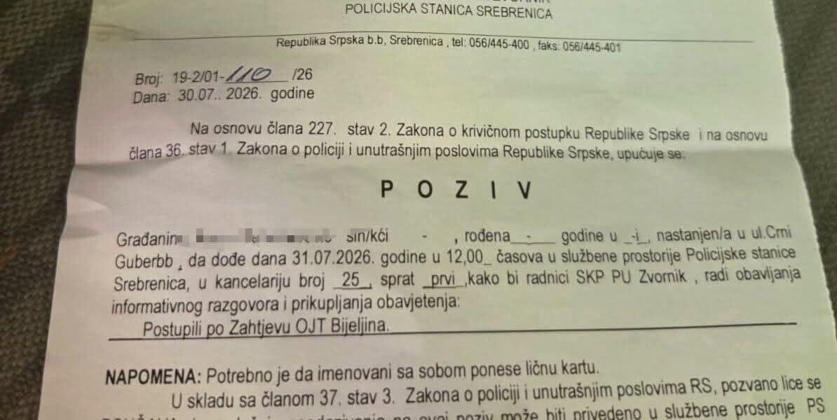 OJT BIJELJINA: Masovna saslušanja Bošnjaka ponovo pred izbore